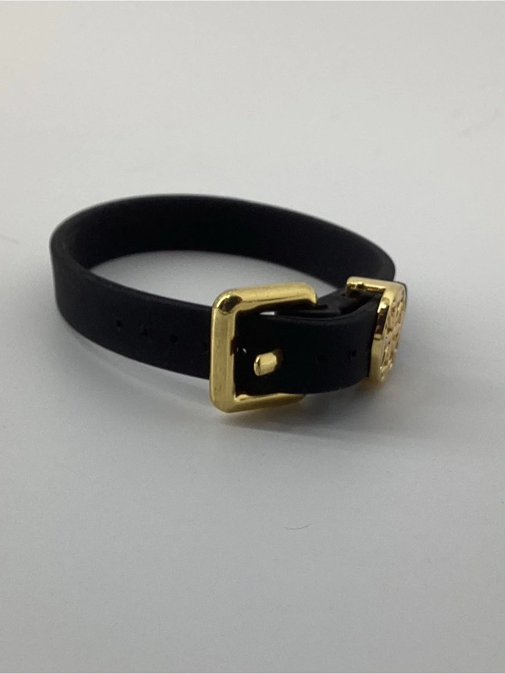 Rustic Cuff Pink Silicone Bracelet with Gold Charm
